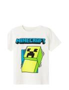 Nkmmobin Minecraft Ss Top Noos Bfu Tops T-shirts Short-sleeved White N...