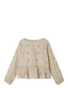 Nkfjyllia Ls Top Tops Blouses & Tunics Beige Name It