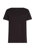 Essential Reg Fit Solid Tee Tops T-shirts Short-sleeved Black Tommy Hi...