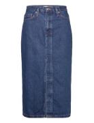 Denim Midi-Skirt Polvipituinen Hame Blue Mango