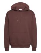 Crew Hoodie Tops Sweat-shirts & Hoodies Hoodies Brown Les Deux