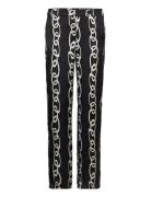 Chain Print Trousers Bottoms Trousers Straight Leg Black Mango