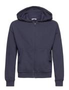 Zipped Hoodie Tops Sweat-shirts & Hoodies Hoodies Navy Mango