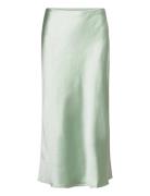 Midi Satin Skirt Polvipituinen Hame Green Mango