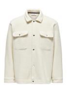 Onsemilio Teddy Overshirt Sweat Vd Tops Overshirts White ONLY & SONS