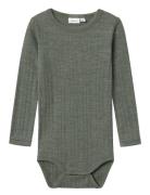 Nmmwang Wool Needle Ls Body Solid Noos Bodies Long-sleeved Green Name ...