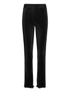 Pleata Slit Pants Bottoms Trousers Straight Leg Black Bzr