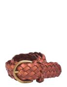 Braided Calfskin Belt Vyö Brown Polo Ralph Lauren