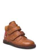 Boots - Flat - With Velcro Bootsit Nauhalliset Saapikkaat Brown ANGULU...