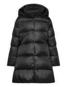 Quilted Long Jacket Topattu Pitkä Takki Black Ralph Lauren Kids