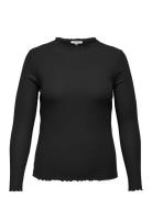 Carally Ls High Neck Top Jrs Tops T-shirts & Tops Long-sleeved Black O...