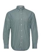 Reg Poplin Stripe Shirt Tops Shirts Casual Green GANT