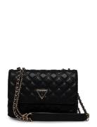 Giully 2 Cmprtmnt Cnvrtble Flp Bags Top Handle Bags Black GUESS