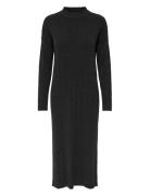 Onltess Ls Highneck Midi Dress Knt Polvipituinen Mekko Black ONLY