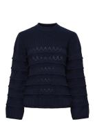 Yastimu Ls Knit Pullover Tops Knitwear Jumpers Navy YAS