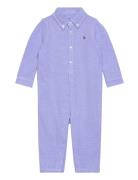 Knit Cotton Oxford Coverall Pitkähihainen Body Blue Ralph Lauren Baby