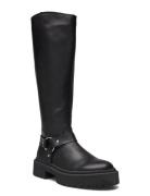 Glimmer Boots Korkeavartiset Saapikkaat Black Steve Madden