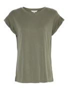 Mschbirdia Lynette Tee Tops T-shirts & Tops Short-sleeved Khaki Green ...