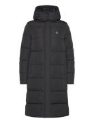 Monologo Non Down Long Puffer Topattu Pitkä Takki Black Calvin Klein J...