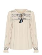 Crsmokia Blouse Tops Blouses Long-sleeved White Cream