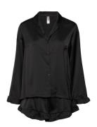 Pyjama Set Satin Frill Pyjama Black Lindex