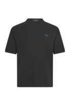 Ribbed Raglan S T-Shirt Tops T-shirts Short-sleeved Black Fred Perry