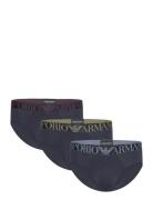 Men's Knit 3-Pack Brief Y-sepalus Briefs Alushousut Navy Emporio Arman...