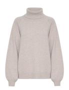 Manzigz Wool Rollneck Tops Knitwear Turtleneck Beige Gestuz