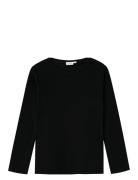 Nkmwang Wool Rib Ls Top Tops T-shirts Long-sleeved T-shirts Black Name...