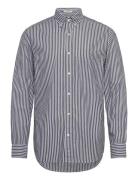 Reg Poplin Stripe Shirt Tops Shirts Casual Black GANT