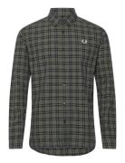 Tartan Oxford Shirt Tops Shirts Casual Green Fred Perry