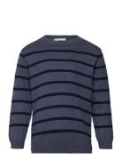 Knit Striped Sweater Tops Knitwear Pullovers Navy Mango