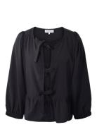 Ribbon Top Tops Blouses & Tunics Black Hound