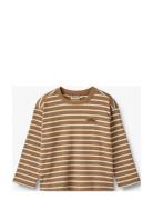 T-Shirt L/S Dallas Tops T-shirts Long-sleeved T-shirts Brown Wheat