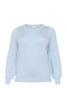 Kclini Knit Pullover Tops Knitwear Jumpers Blue Kaffe Curve