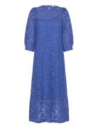 Msdaley Midi Lace Dress Polvipituinen Mekko Blue Minus