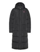 Tjw Alaska Long Puffer Ext Topattu Pitkä Takki Black Tommy Jeans