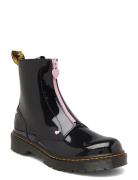 Bex Heart Zip Boot Y Black+Pale Pink Patent Lamper Bootsit Nauhalliset...