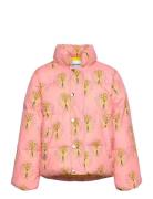 Winter Flowers Aop City Puffer Jacket Toppatakki Pink Mini Rodini