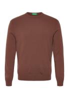 Sweater L/S Tops Knitwear Round Necks Brown United Colors Of Benetton