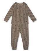 Melvin Homewear Set Pyjamasetti Pyjama Brown That's Mine