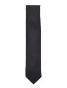 Polyester Tie 7 Cm Solmio Kravatti Black Lindbergh Black