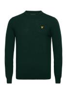 Cotton Merino Crew Neck Jumper Tops Knitwear Round Necks Green Lyle & ...