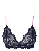 Lace Triangle Bralette Lingerie Bras & Tops Soft Bras Bralette Navy Un...