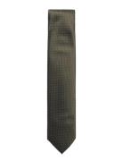 Polyester Tie With Dots 7 Cm Solmio Kravatti Khaki Green Lindbergh Bla...