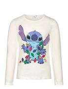 Tshirt Tops T-shirts Long-sleeved T-shirts Cream Lilo & Stitch