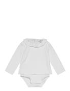 Ruffled Cotton Body Bodies Long-sleeved White Mango