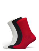 Sock 3 P Merino Pointelle Scal Lingerie Socks Regular Socks Red Lindex