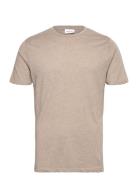 Basic Tee S/S Tops T-shirts Short-sleeved Beige Lindbergh