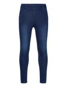 Fleece Denim Trousers For Girl Bottoms Leggings Navy Boboli